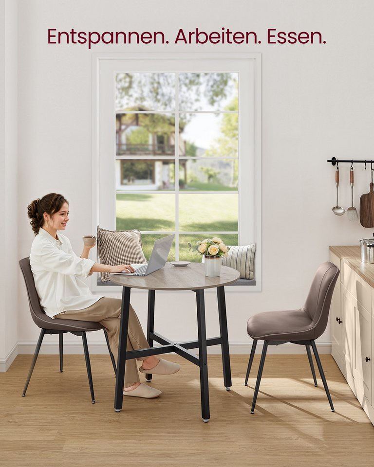 VASAGLE Esstisch runder Küchentisch, 80 x 75 cm (x H), Industrie-Design – Bild 5 von 5