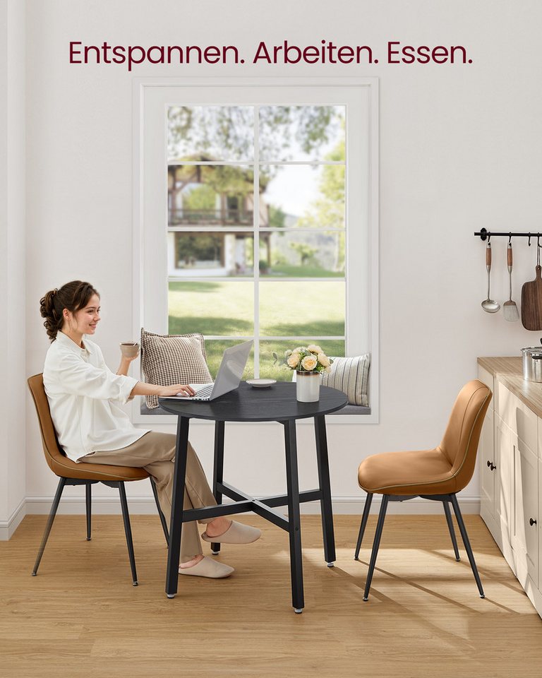 VASAGLE Esstisch runder Küchentisch, 80 x 75 cm (x H), Industrie-Design – Bild 5 von 5