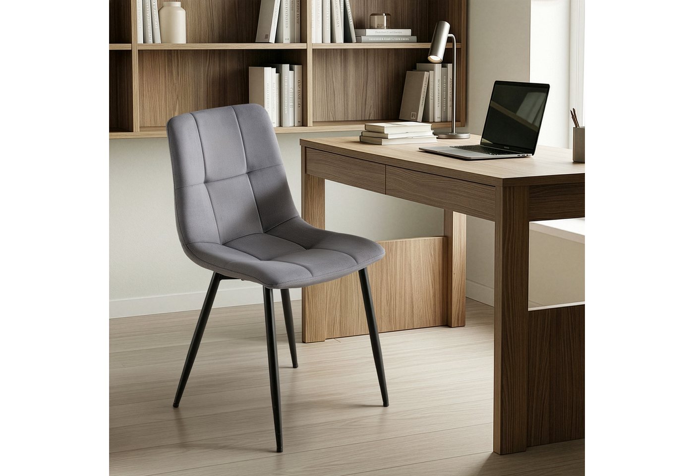 VASAGLE Esszimmerstuhl 360° Drehbar, aus Samt, Ergonomischer Samtstuhl, 4er Set, für Esszimmer und Wohnzimmer – Bild 3 von 5