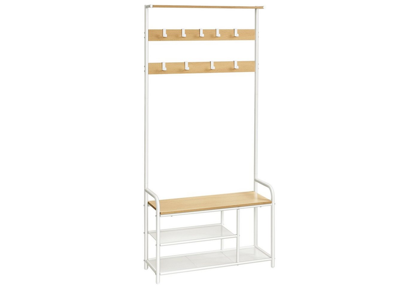 VASAGLE Garderobenständer Kleiderständer, 9 Haken, 30 x 85 x 180,5 cm, für Flur, Schlafzimmer, modern, Ablage, Garderobe – Bild 2 von 5