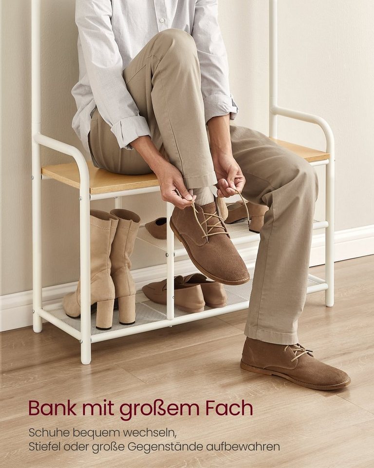 VASAGLE Garderobenständer Kleiderständer, 9 Haken, 30 x 85 x 180,5 cm, für Flur, Schlafzimmer, modern, Ablage, Garderobe – Bild 4 von 5