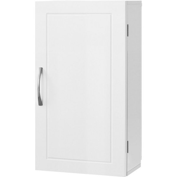 VASAGLE Hängeschrank Wandschrank mit Verstellbaren Einlegeböden, Traditioneller Stil Badezimmerschrank mit 1 Tür, 30 x 18 x 60 cm, für Bad