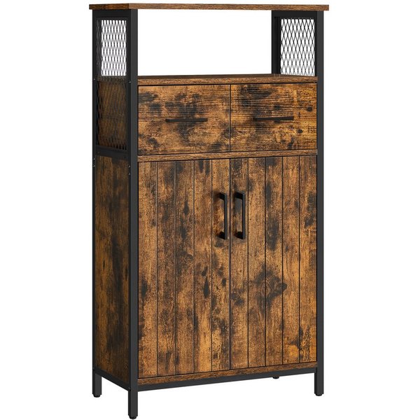 VASAGLE Highboard Badezimmerschrank, Aufbewahrungsschrank, verstellbare Ablage, Industriestil
