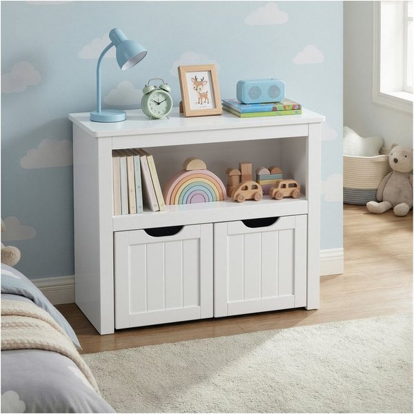 VASAGLE Kinderregal Spielzeugaufbewahrung, 29,7 x 72,2 x 60 cm, Kinderzimmer, für Kinder, Aufbewahrungsschrank