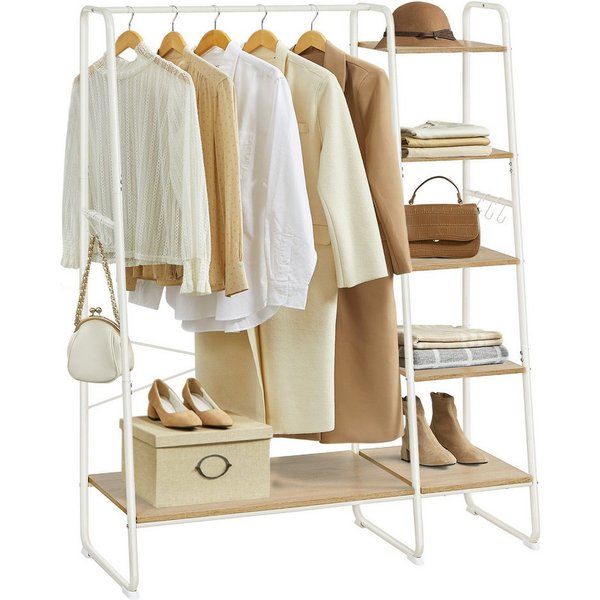 VASAGLE Kleiderständer Kleiderständer Garderobenständer, 6 Haken abnehmbar, Schlafzimmer Flur, 45 x 120 x 160 cm Garderobe, Kleiderstange