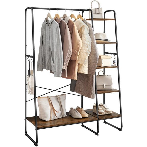 VASAGLE Kleiderständer Kleiderständer Garderobenständer, 6 Haken abnehmbar, Schlafzimmer Flur, 45 x 120 x 160 cm Garderobe, Kleiderstange