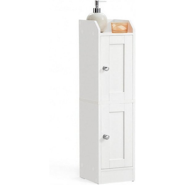 VASAGLE Kommode Badezimmerschrank Badschrank verstellbare Ablagen, Bad, Landhausstil, schmal, Türen nach links oder rechts öffnend