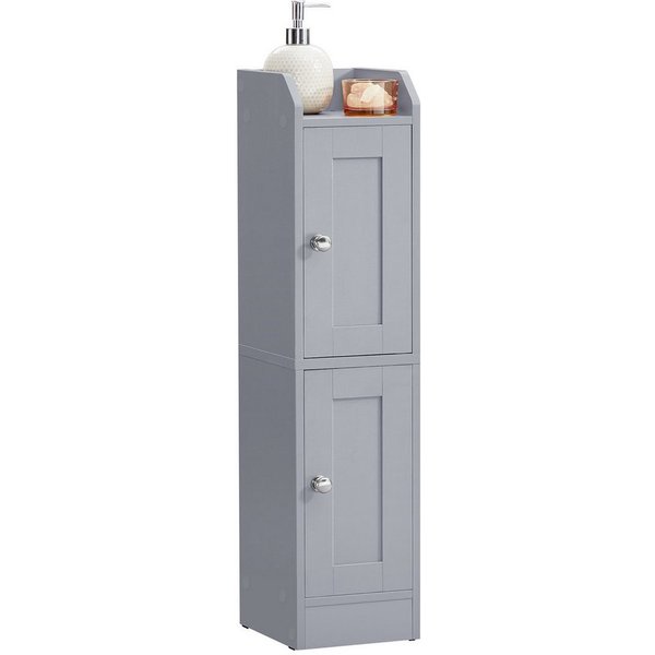 VASAGLE Kommode Badezimmerschrank Badschrank verstellbare Ablagen, Bad, Landhausstil, schmal, Türen nach links oder rechts öffnend