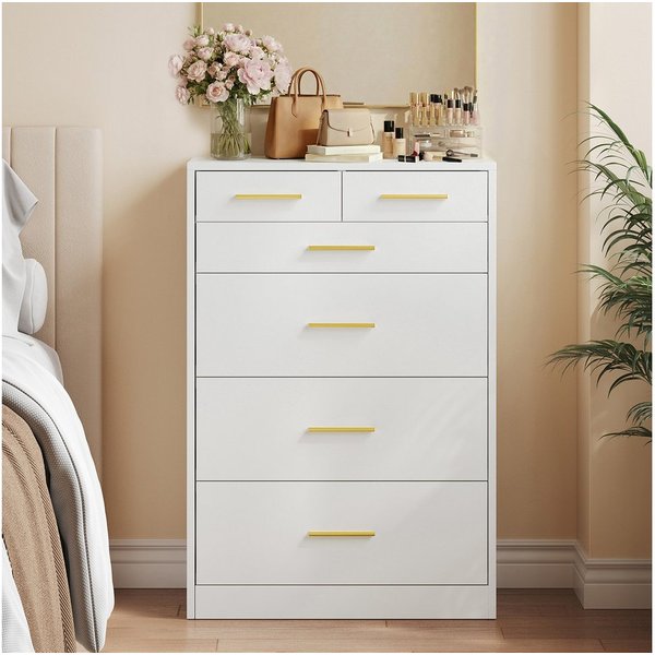 VASAGLE Kommode Kommodenschrank, 6 Schubladen, 60,2 x 40 x 88,7 cm, für Wohnzimmer, Schlafzimmer, modern, Sideboard