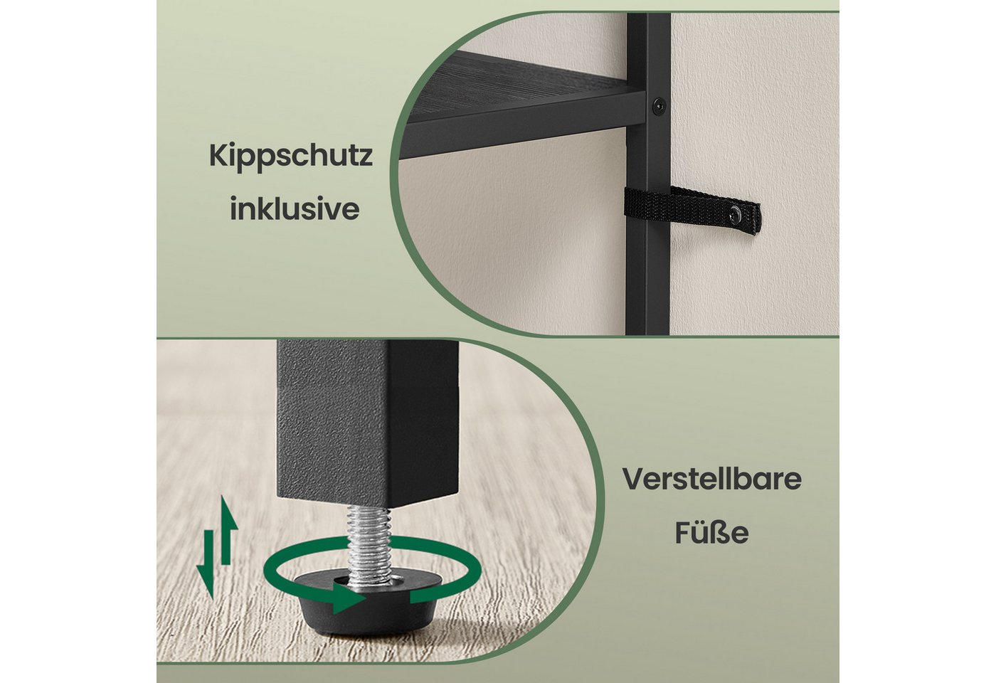 VASAGLE Konsolentisch schmaler Sofatisch mit 2 Ablagen, Flurtisch, 2 Ebenen, 80 x 20 x 80,5 cm, für Flur, Wohnzimmer, Flurtisch – Bild 4 von 5