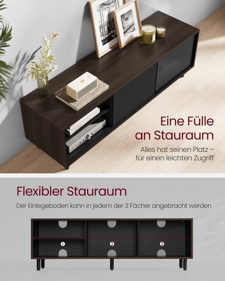 VASAGLE Lowboard Toolless-Technologie, TV-Schrank Fernsehtisch, Montage superschnell, TV-Schrank für TVs bis zu 60 Zoll, Wohnzimmer – Bild 4 von 5