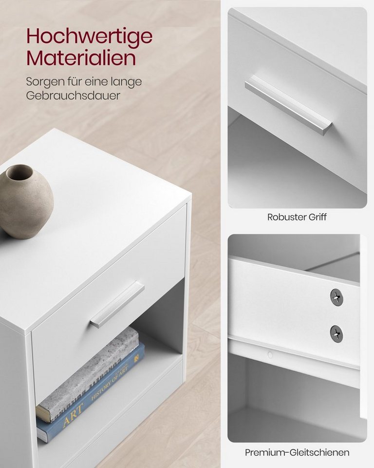 VASAGLE Nachttisch mit Schublade, Griff, offenes Fach, für Schlafzimmer, Wohnzimmer (1-St), Beistelltisch, Couchtisch – Bild 3 von 5