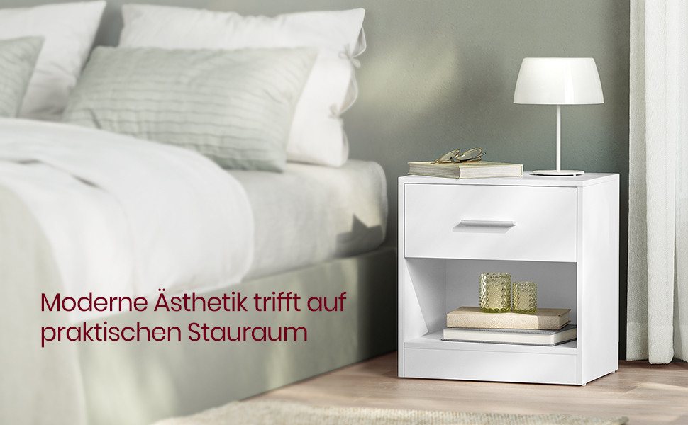 VASAGLE Nachttisch mit Schublade, Griff, offenes Fach, für Schlafzimmer, Wohnzimmer (1-St), Beistelltisch, Couchtisch – Bild 5 von 5