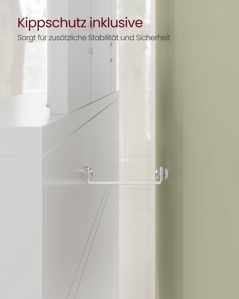 VASAGLE Schminktisch Frisiertisch, mit Klappspiegel, 2 Schubladen, 3 offenen Fächern, modern – Bild 5 von 5