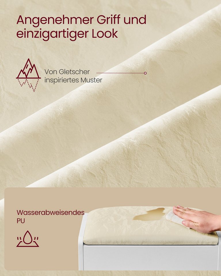 VASAGLE Schminktisch Hocker Schminktisch Sitzhocker mit rutschfesten Fußpads, gepolstert, moderner Stil, Makeup-Hocker, für verschiedene Räume – Bild 4 von 5