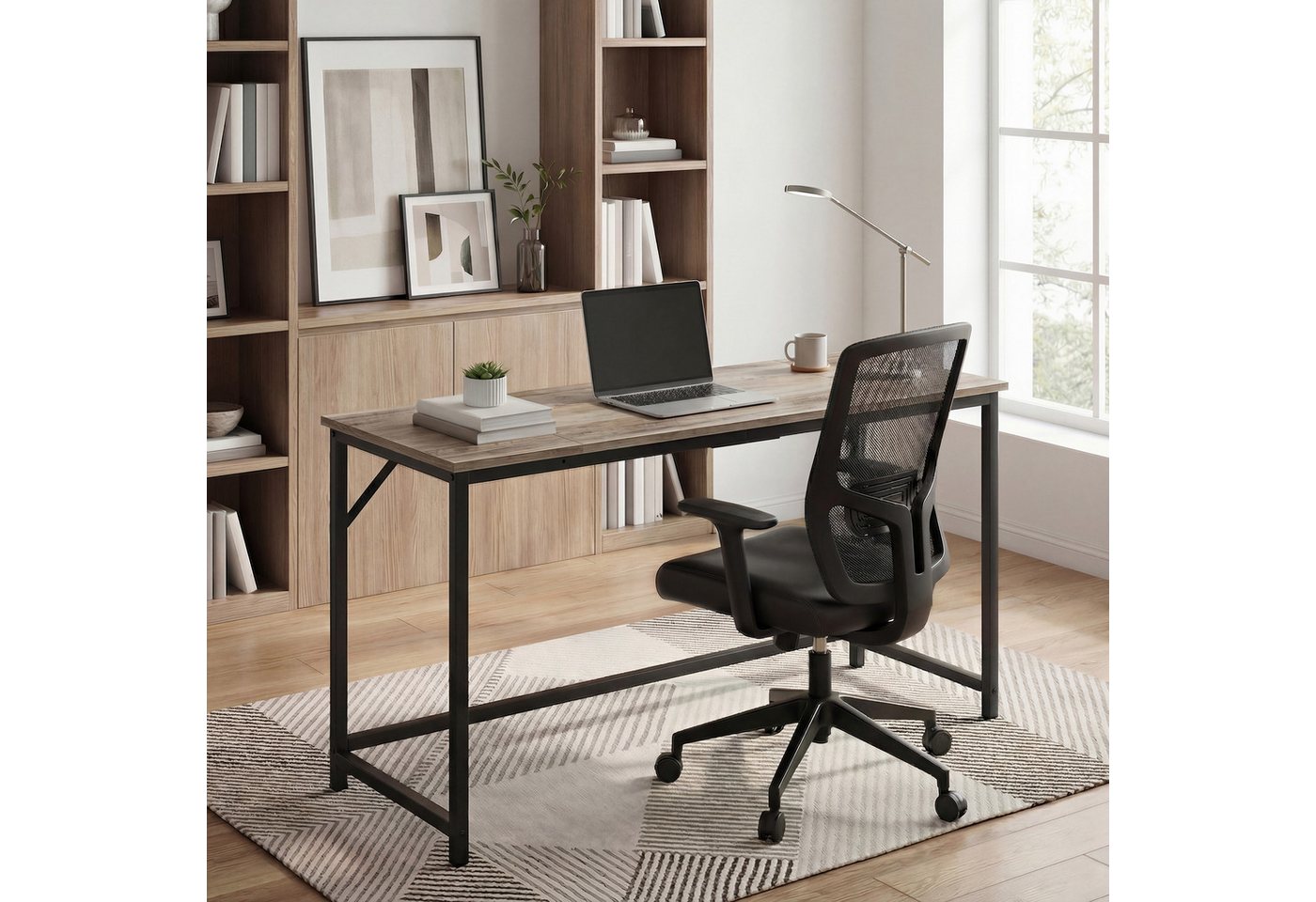 VASAGLE Schreibtisch Tisch Computertisch, Bürotisch, 80/100/120/135/140/160 cm, moderner Stil – Bild 3 von 5