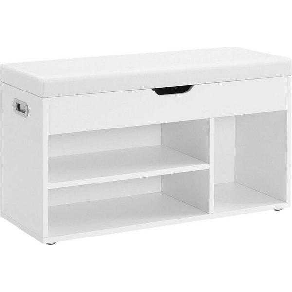 VASAGLE Schuhbank mit Sitzfläche, Sitzbank mit Stauraum, gepolstert, 30 x 80 x 44 cm