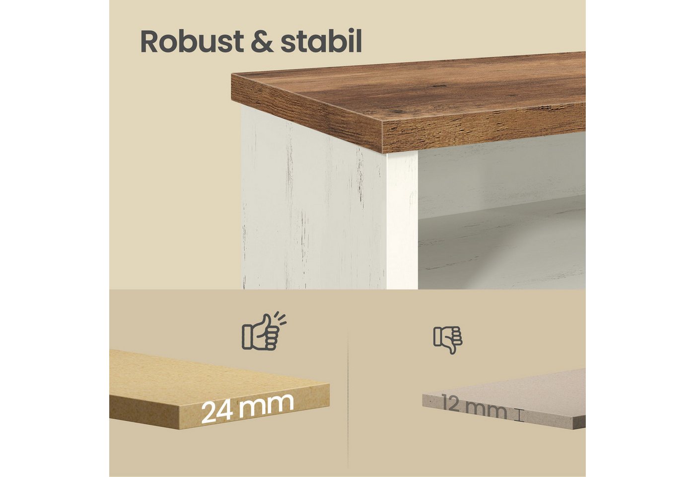 VASAGLE Schuhbank Sitzbank, Schuhregal, für Wohnzimmer, Flur, mit Stauraum, 6 Fächer, verstellbare Ablagen, 29,5 x 80 x 50 cm – Bild 5 von 5