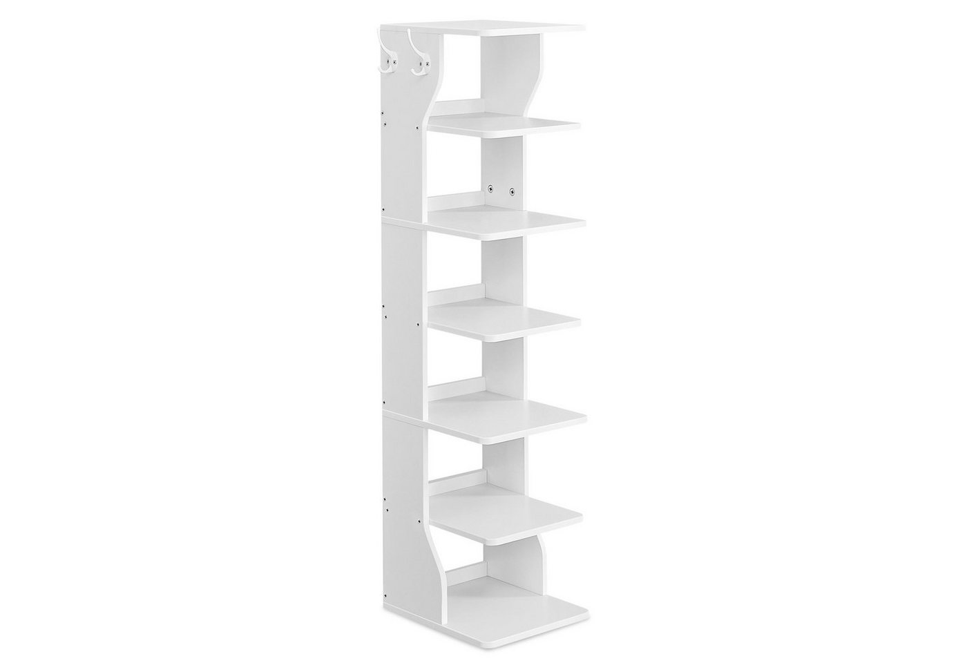 VASAGLE Schuhregal Standregal, platzsparend, für Eingangsbereich, Ecke, Schuhablage, schmal, mit 7 Ebenen, 30 x 26,4 x 110,4 cm – Bild 3 von 5