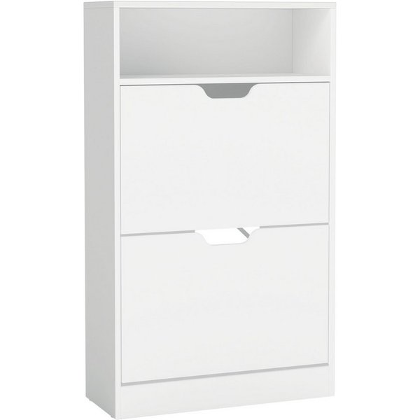 VASAGLE Schuhschrank Schuhkipper, 2 oder 3 Klappen, Trennwände verstellbar 24 x 60 x 102 cm, Schuhaufbewahrung, offenes Fach, Trennwand