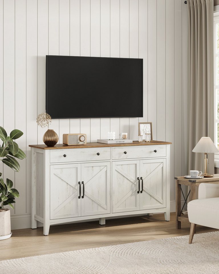 VASAGLE Sideboard Küchenschrank Sideboard verstellbare Ablage (Sideboard mit Schubladen, Aufbewahrungsschrank mit Türen, für Wohnzimmer Küche Esszimmer), 40 x 1 – Bild 3 von 5