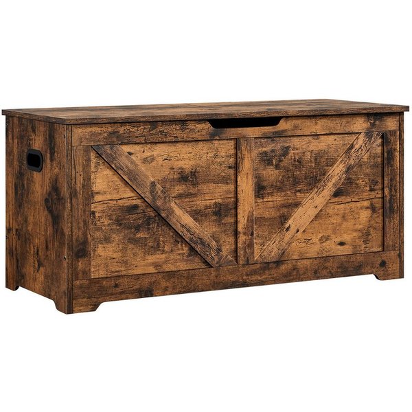 VASAGLE Sitzbank Schuhbank, mit Stauraum, Sitztruhe, 2 Sicherheitsscharniere, Aufbewahrungsschrank, 100 x 40 x 46,4 cm, Landhausstil