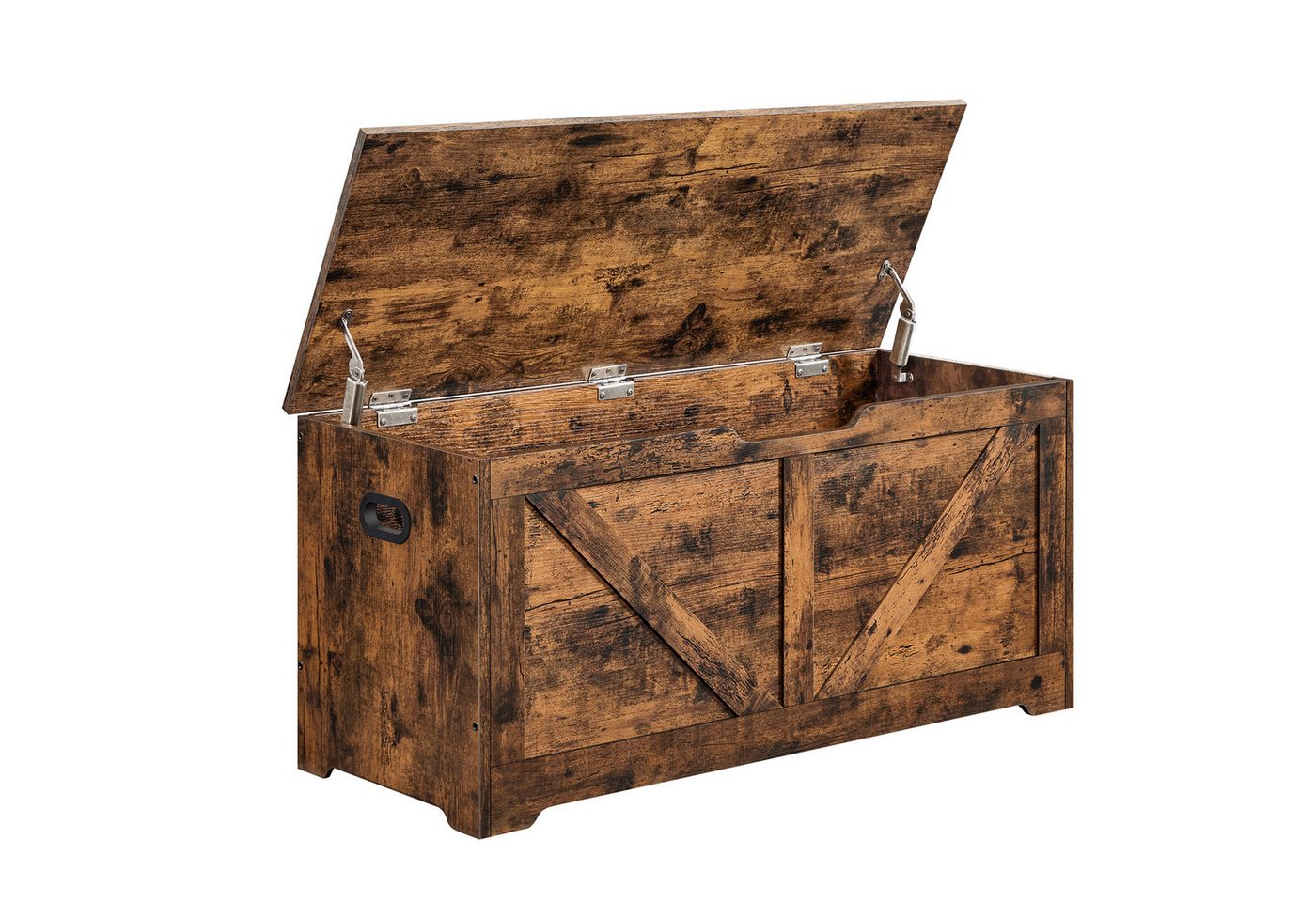 VASAGLE Sitzbank Schuhbank, mit Stauraum, Sitztruhe, 2 Sicherheitsscharniere, Aufbewahrungsschrank, 100 x 40 x 46,4 cm, Landhausstil – Bild 3 von 5