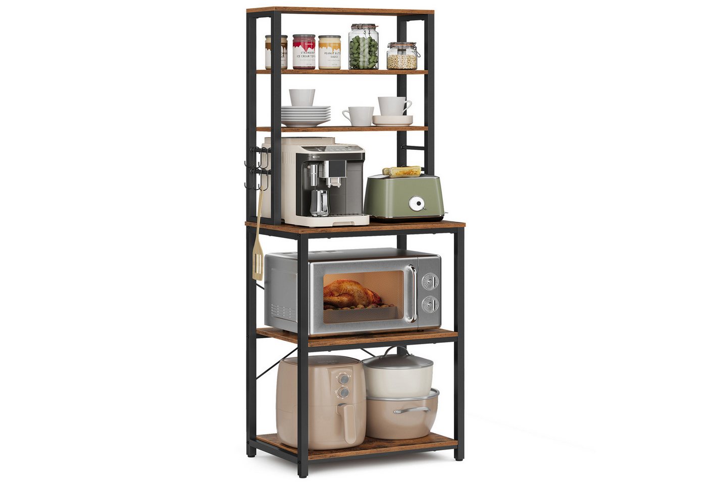 VASAGLE Standregal Küchenregal Standregal, 6 Ablagen, 40 x 60 x 167 cm, Industrie-Design, stehend, Stahlrahmen – Bild 2 von 5