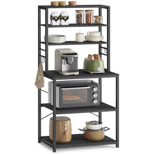VASAGLE Standregal Küchenregal Standregal, 6 Ablagen, 40 x 60 x 167 cm, Industrie-Design, stehend, Stahlrahmen