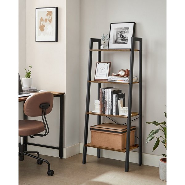 VASAGLE Standregal, Bücherregal, Leiterregal, mit 4/5 Ebenen, H:137,5/172cm