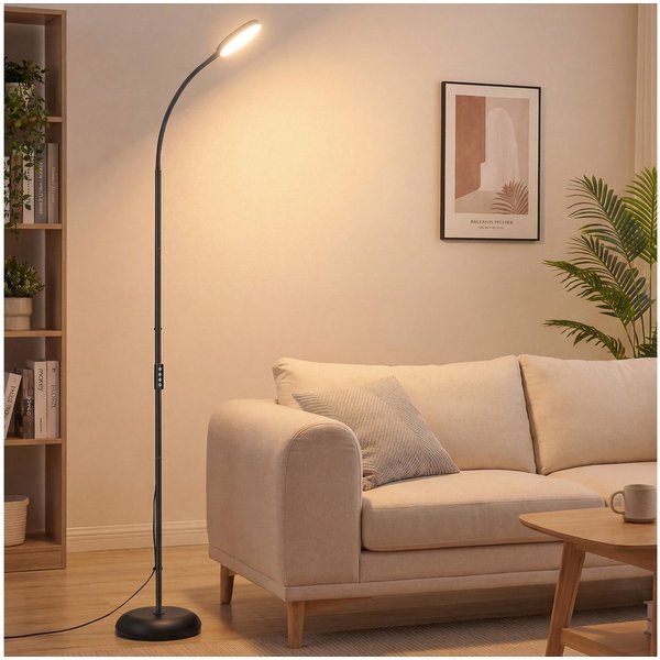 VASAGLE Stehlampe Stehleuchte, Leselampe, Timer- und Memory-Funktion, für Wohnzimmer, Büro, Wohnzimmer, 3 Farben, 10 Helligkeiten, Ecke, Nachttisch