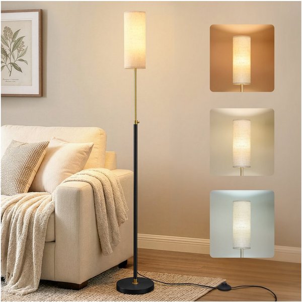 VASAGLE Stehlampe Stehleuchte, Standleuchte, modern, 148 cm hoch, modern, mit Fußtaster, Stehlampe, Lampenschirm