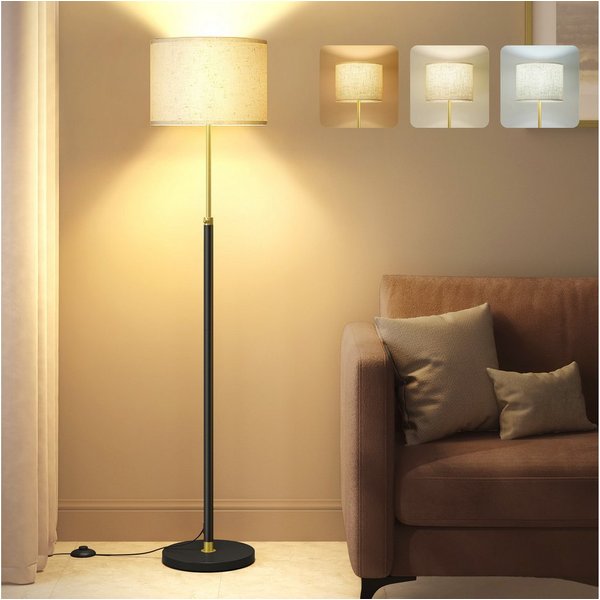 VASAGLE Stehlampe Stehleuchte Standleuchte, modern, 140,5-171 cm hoch, mit Fußtaster, Stehlampe, Lampenschirm