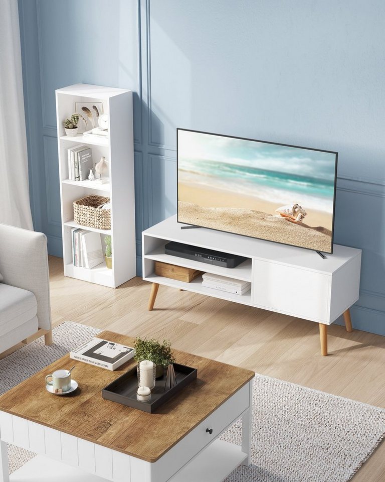 VASAGLE TV-Schrank Lowboard, Fernsehschrank, Fernsehtisch, für Wohnzimmer, modern für Fernseher bis zu 55 Zoll, Industrial-Design, 120 x 40 x 49 cm – Bild 3 von 5