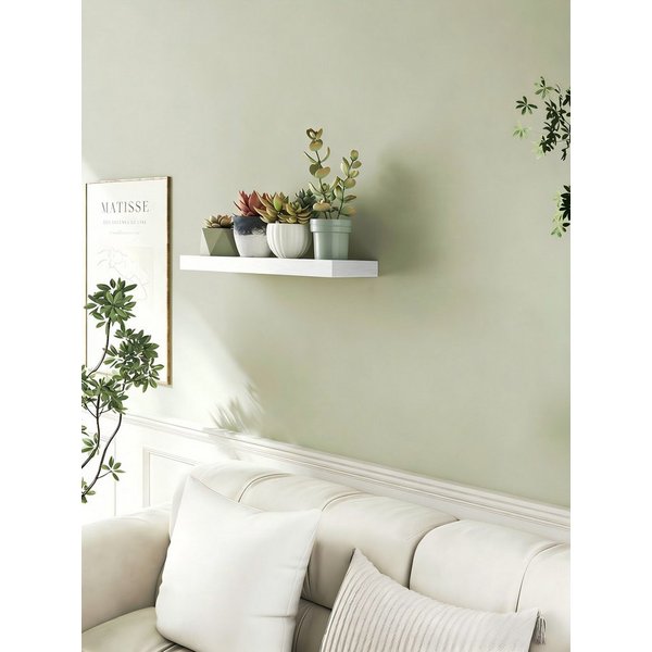 VASAGLE Wandregal Schweberegal, Regalbrett, 40/60/80 cm, 1/2/3er Set, 1-tlg., 20 x 60 x 3,8 cm, für Wohnzimmer, für Bilderrahmen, Regalbrett, Deko