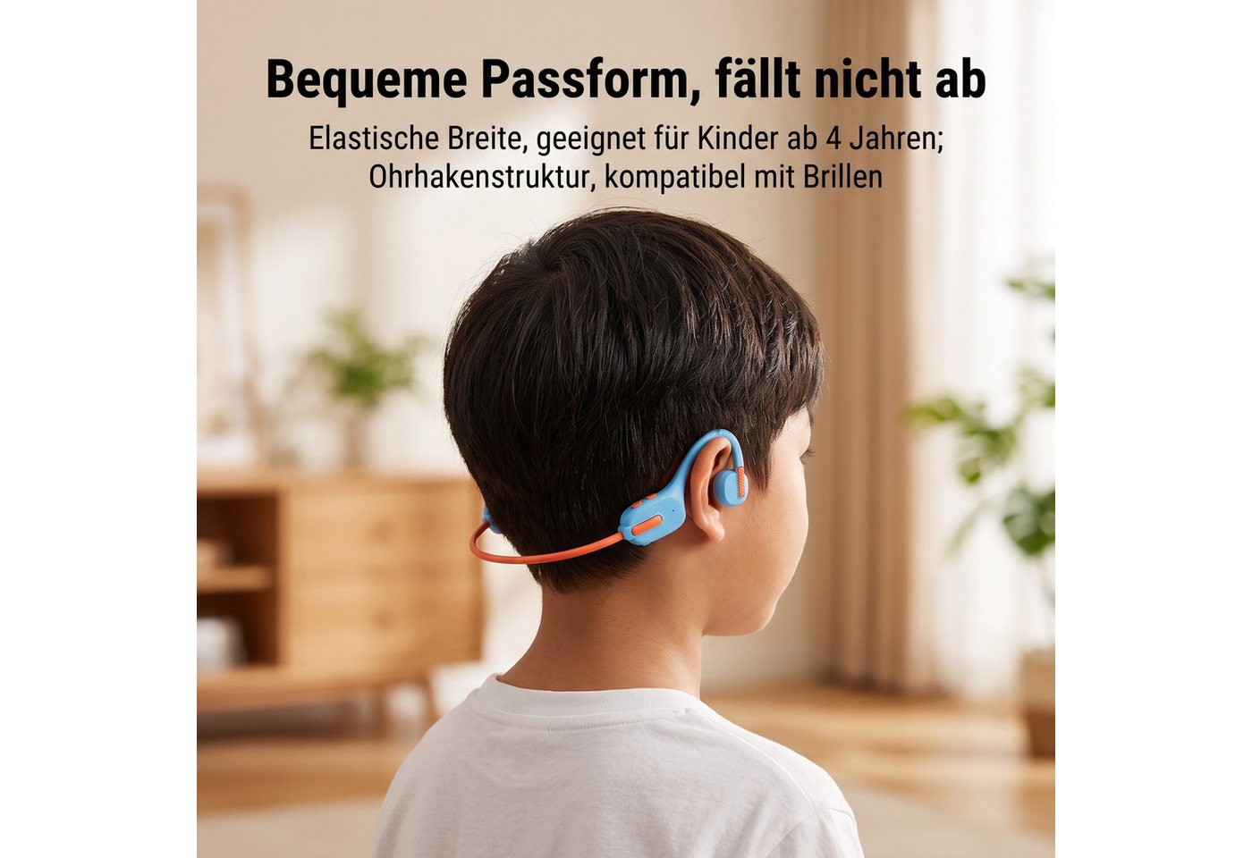 Vashoy X12 knochenschall kopfhörer bluetooth Kinder-Kopfhörer (6 Std. Laufzeit, Lautstärkebegrenzung 85 dB, Bluetooth, IPX5 wasserdicht,Ideal als Geschenk für K – Bild 2 von 5