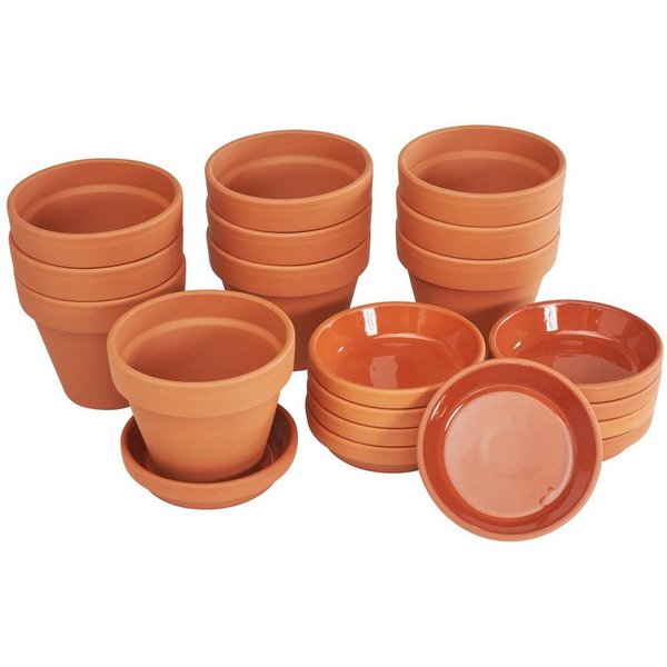 VBS Blumentopf Terrakottatopf mit Untersetzer, 10 Paar