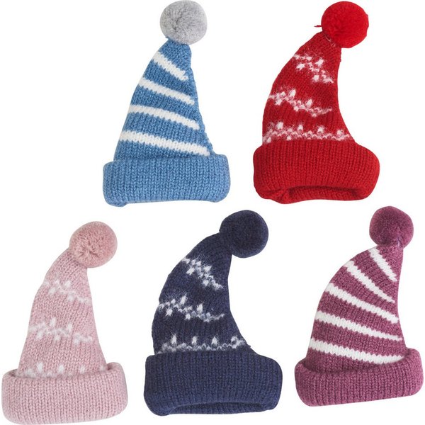 VBS Christbaumschmuck Pudelmütze Spitz, 5 Stück