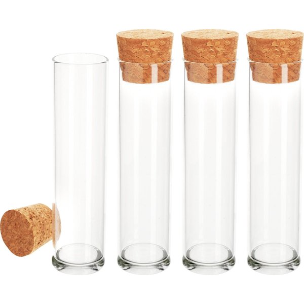 VBS Deko-Glas Reagenzgläser mit Korken, 4 Stück