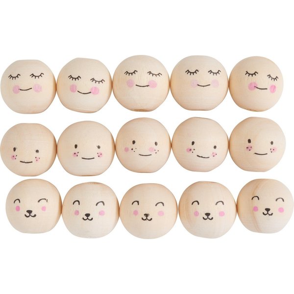 VBS Dekofigur Smart Faces, Ø 15 mm, 15 St.