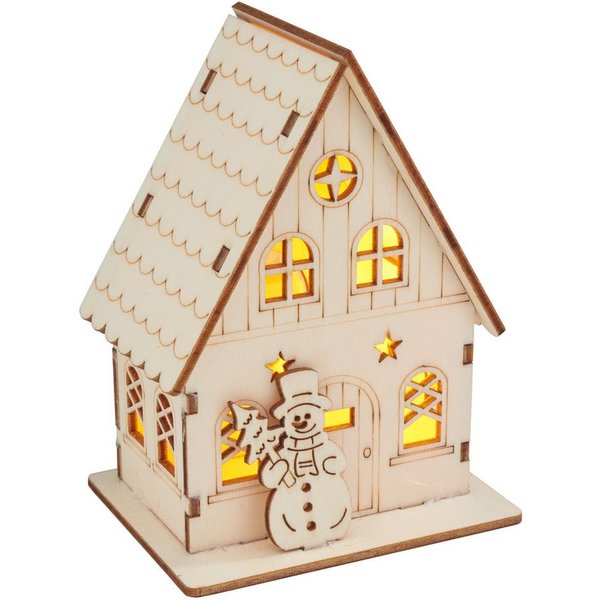 VBS Dekoobjekt Haus mit Schneemann, 9 Teile