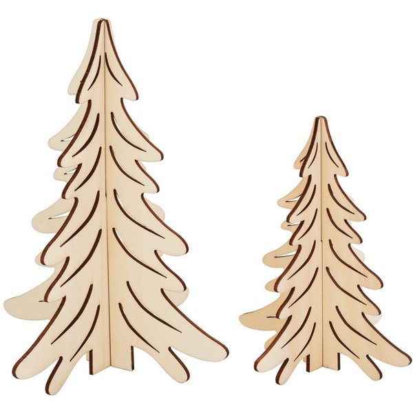 VBS Dekoobjekt Holz-Steckmotiv "Tannen", 2er-Set