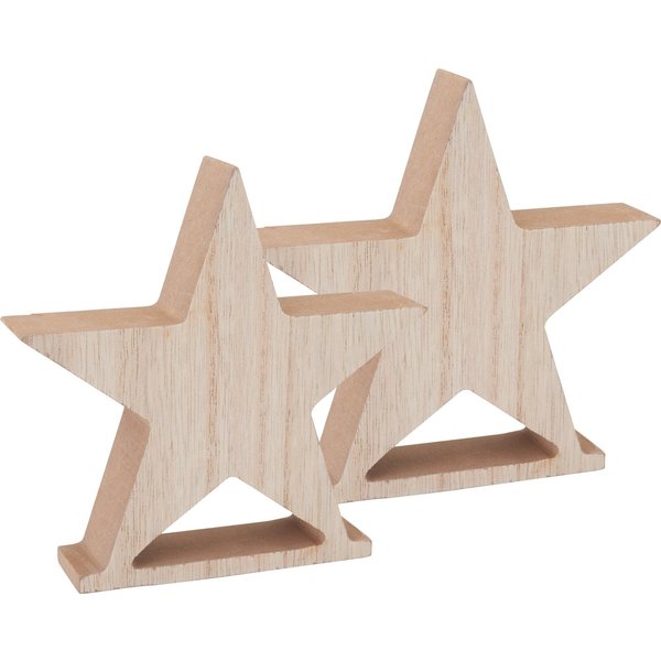 VBS Dekoobjekt Holz-Sterne, 2 Stück