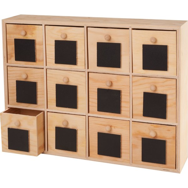 VBS Dekoobjekt Mini-Kommode Tafelfront, 12 Schübe 31,5 cm x 24 cm