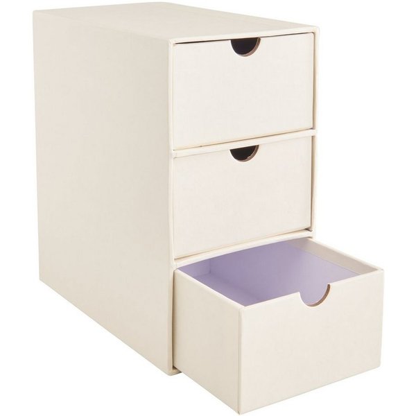 VBS Dekoobjekt Schubladenbox 3-schübig, 10 cm x 18,5 cm