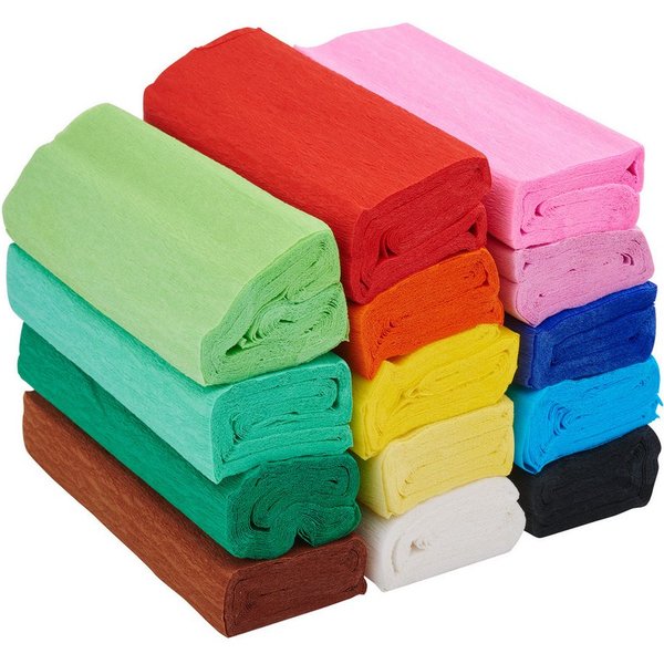 VBS Kraftpapier Krepppapier-Set, farbig sortiert, 14 Stück