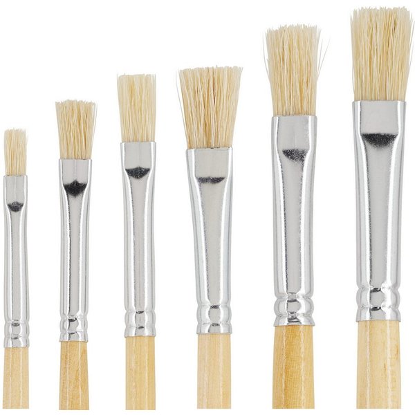 VBS Malpinsel Flachpinsel-Set Nature, 6 Stück