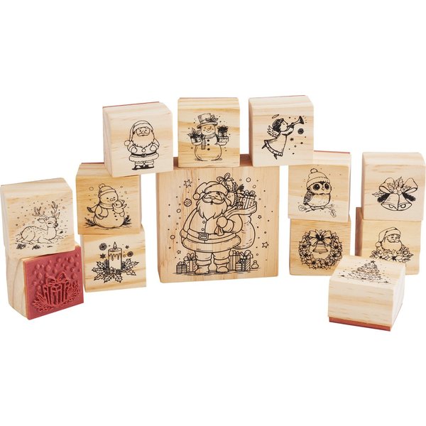 VBS Stempel Holzstempel-Set "Weihnachten", 13 Motive