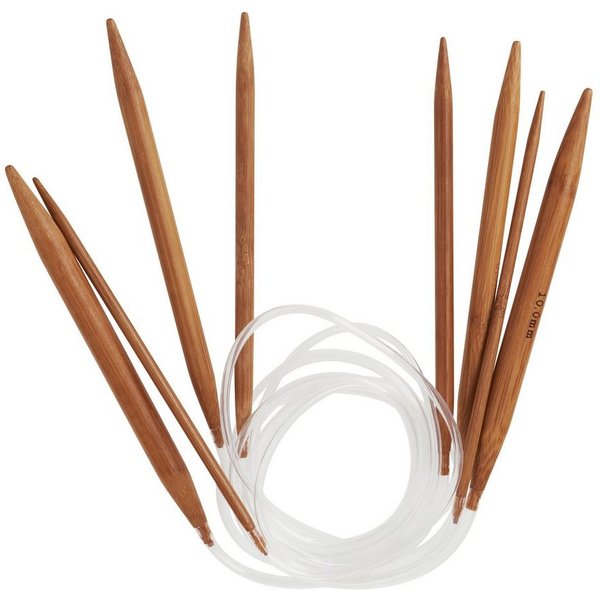 VBS Stricknadeln Rundstricknadel Set Bambus, 4er-Set
