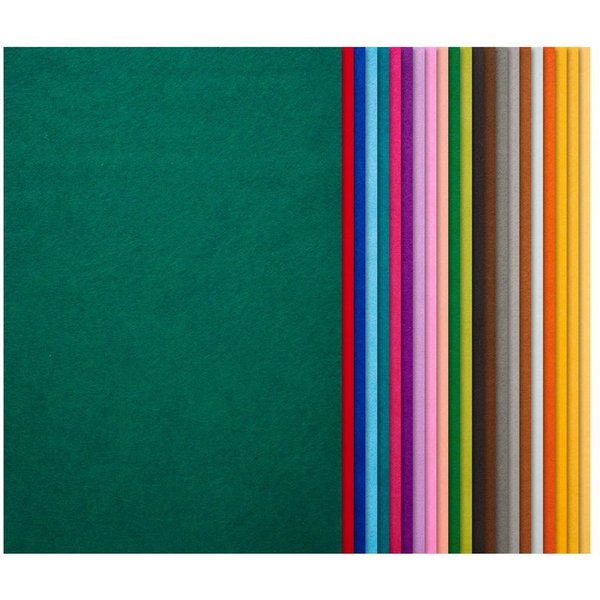 VBS XXL Bastelfilz Bastelfilz sortiert, 20 cm x 30 cm 44 Stück